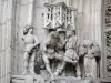 Abbeville - Façade de la collégiale Saint-Vulfran de style gothique flamboyant : statues, sculptures