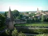 Albi - Jardines del Palacio Berbie con vistas al río (Tarn), las casas y la iglesia de Sainte-Madeleine