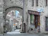 Allègre - Porte de Monsieur and facades of houses in the medieval village