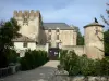 Allemagne-en-Provence castle - Crenellated keep, Renaissance facades with mullioned windows and round tower