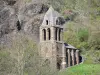 Allier gorges - Sainte-Marie-des-Chazes chapel in Auvergne Romanesque style, in the town of Saint-Julien-des-Chazes