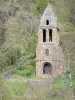 Allier gorges - Sainte-Marie-des-Chazes chapel in Auvergne Romanesque style, in a green setting, in the town of Saint-Julien-des-Chazes