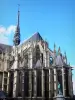 Amiens - Flecha cabeza y la Catedral de Notre Dame (gótica) y la estatua de Pedro el Ermitaño