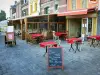 Amiens - Saint-Leu: terrazas de los restaurantes y las fachadas de las casas