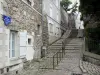 Angers - Stairway (Donadieu de Puycharic street) and houses of the old town