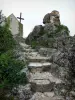 Angles-sur-l'Anglin - Stair leading to the Calvary and to the Saint-Pierre chapel