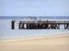 Arcachon - Sandy beach, Eyrac pier and Arcachon bay