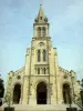 Argenteuil basilica - Facade of the Saint-Denys basilica in neo-Romanesque style