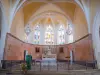 Arnay-le-Duc - Intérieur de l'église Saint-Laurent : chœur orné de vitraux