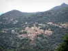 Balagne region - Hilltop village surrounded by trees and hills
