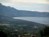 Balagne region - Coastal plain with trees and houses, Calvi gulf and hills in background
