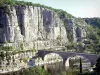 Balazuc - Acantilados con vistas al puente sobre el Ardèche