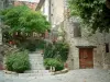 Bargemon - Stair featuring plants and flowerpots, house and branches of a plane tree