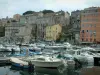 Bastia - Boats of the old port and period buildings of Terra-Vecchia