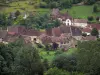 Baume-les-Messieurs - Casas de pueblo, prados y árboles