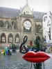 Beaubourg district - Saint-Merri church and automata fountain on the Stravinsky square