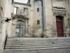 Beaucaire - Facade of the Notre-Dame-des-Pommiers church and stairs