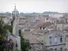 Beaucaire - Turret of the castle dominating the houses and buildings of the old town