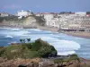 Biarritz - Rocher du Basta, Océano Atlántico y fachadas frente a la playa de la localidad