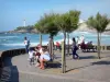 Biarritz - Bancos con vistas Faro de Pointe Saint-Martin y el Océano Atlántico