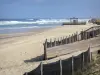 Biscarrosse-Plage - Costa de Plata: playa de arena de la localidad y las olas del Océano Atlántico