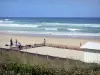 Biscarrosse-Plage - Con vistas a la playa de arena y las olas del océano Atlántico