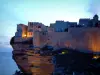 Bonifacio and its white cliffs - Bonifacio: Old town perched on its limestone cliffs (at nightfall)