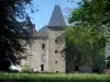 Brie castle - Fortified house and trees, in the Périgord-Limousin Regional Nature Park