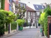 Campagne de París - Alley y casas fachadas del barrio de la Campaña en París subdivisión distrito 20 de París