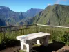 Cap Noir belvedere - Viewpoint indicator of the Cap Noir headland with panoramic views of the unspoilt Mafate cirque