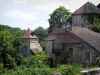 Carennac - Stone houses and trees, in the Quercy