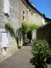 Castelmoron-d'Albret - Facciate di case e strade decorate con fiori