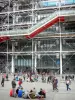 Centre Pompidou - Musée national d'art moderne - Entrance to the Beaubourg Centre and lively piazza