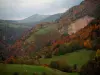 Chablais - Hills, meadows, houses and forests in autumn