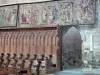 La Chaise-Dieu Abbey - Inside the Saint-Robert abbey church: stalls and tapestries of the choir