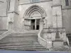 La Chaise-Dieu Abbey - Staircase and west portal of the Saint-Robert abbey church