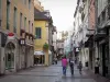 Chalon-sur-Saône - Rue du Châtelet (rue commerçante) bordée de maisons et de boutiques