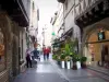 Chalon-sur-Saône - Street, en el casco antiguo, con casas y tiendas