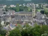 Château-Chinon - View of the bell tower of the Saint-Romain church and slate roofs of Château-Chinon (Ville); in the Regional Natural Park of Morvan