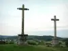 Château-Chinon - Calvaire panoramic view: Mission cross overlooking the verdant landscape of the Morvan; in the Morvan Regional Nature Park