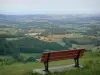 Château-Chinon - Calvaire panoramic view: bench overlooking the Morvan and the Bazois