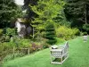 Château de Courances - Benches overlooking the plants of the Japanese garden