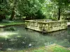 Château de Courances - Part of the château: dome surrounded by water and trees