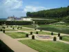 Château de Villandry and gardens - Water garden, castle and trees