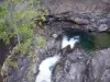 Cirque de Mafate - Vista del río de piedras desde la pasarela Etheve