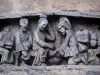 Clermont-Ferrand - Bas-relief (sculptured artwork) representing the washing of feet scene on the facade of a house in the old city