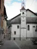 Colmars - Bell tower of the Pénitents chapel, alleyways and houses of the medieval town