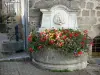 Confolens - Flower-bedecked fountain