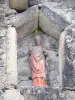 Corrèze - Statue of St. Martial in a niche surmounting the door Margot