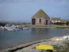 Cotentin coast - Caps road: Goury port (rescue station); landscape of the Cotentin peninsula